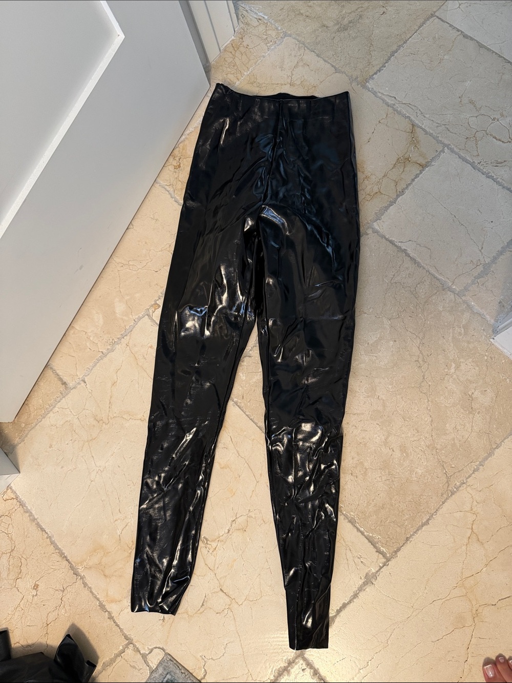 Commando Black Shiny Faux-Leather Leggings